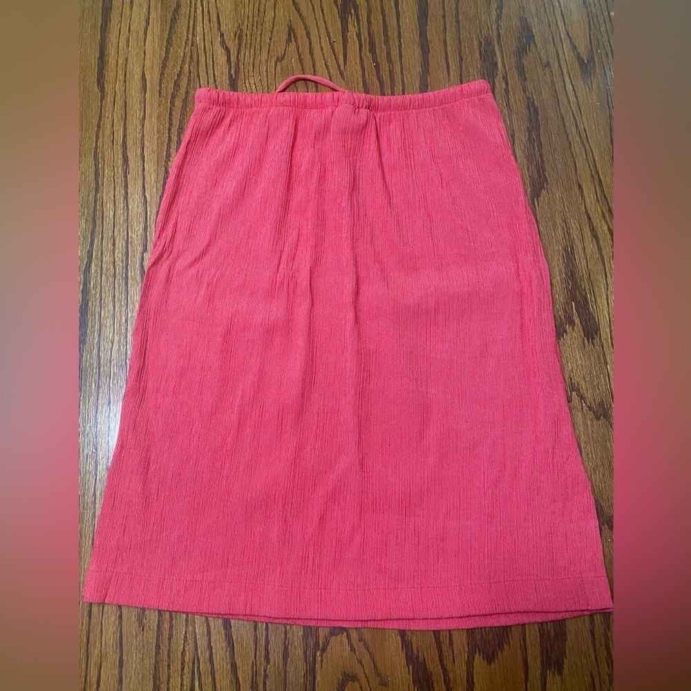 Coldwater Creek Women’s M Vibrant Salmon Coral straight Skirt - Picture 2 of 7